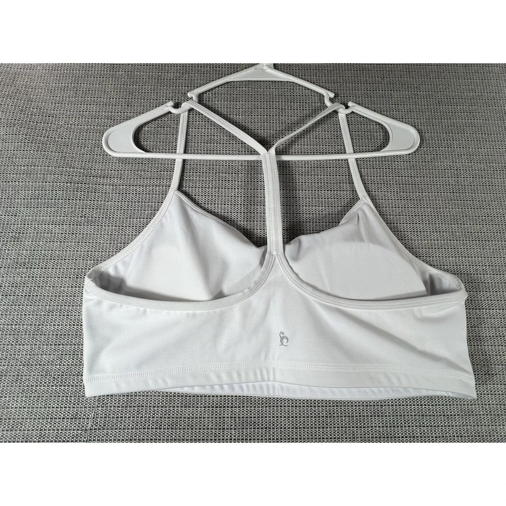 Sasunou Sports Bra Women Wireless Padded Crossback White XXL Gym & Training
